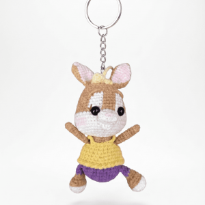 Handmade Crochet Chipmunk Keychain | Amigurumi Squirrel Bag Charm | Cute Cartoon Animal Keyring | Nostalgic Character Gift for Kids & Adults