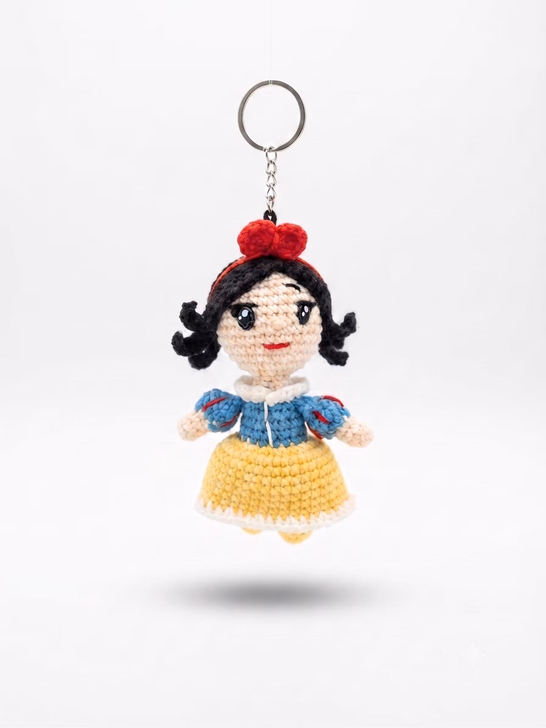 Crocheted Princess Keychain, Amigurumi Dolls Bag Charm type 1