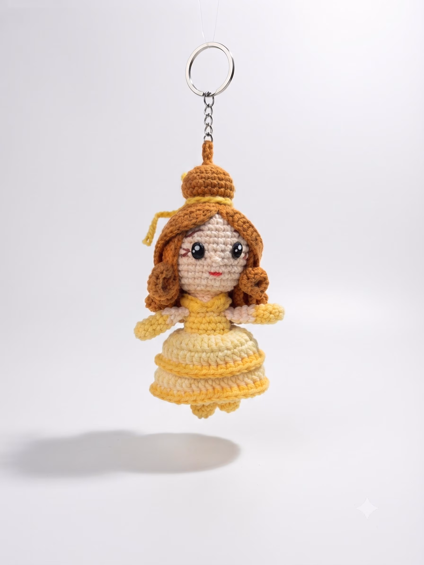Crocheted Princess Keychain, Amigurumi Dolls Bag Charm type 2