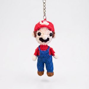 Handmade Crochet Keychain – Mario