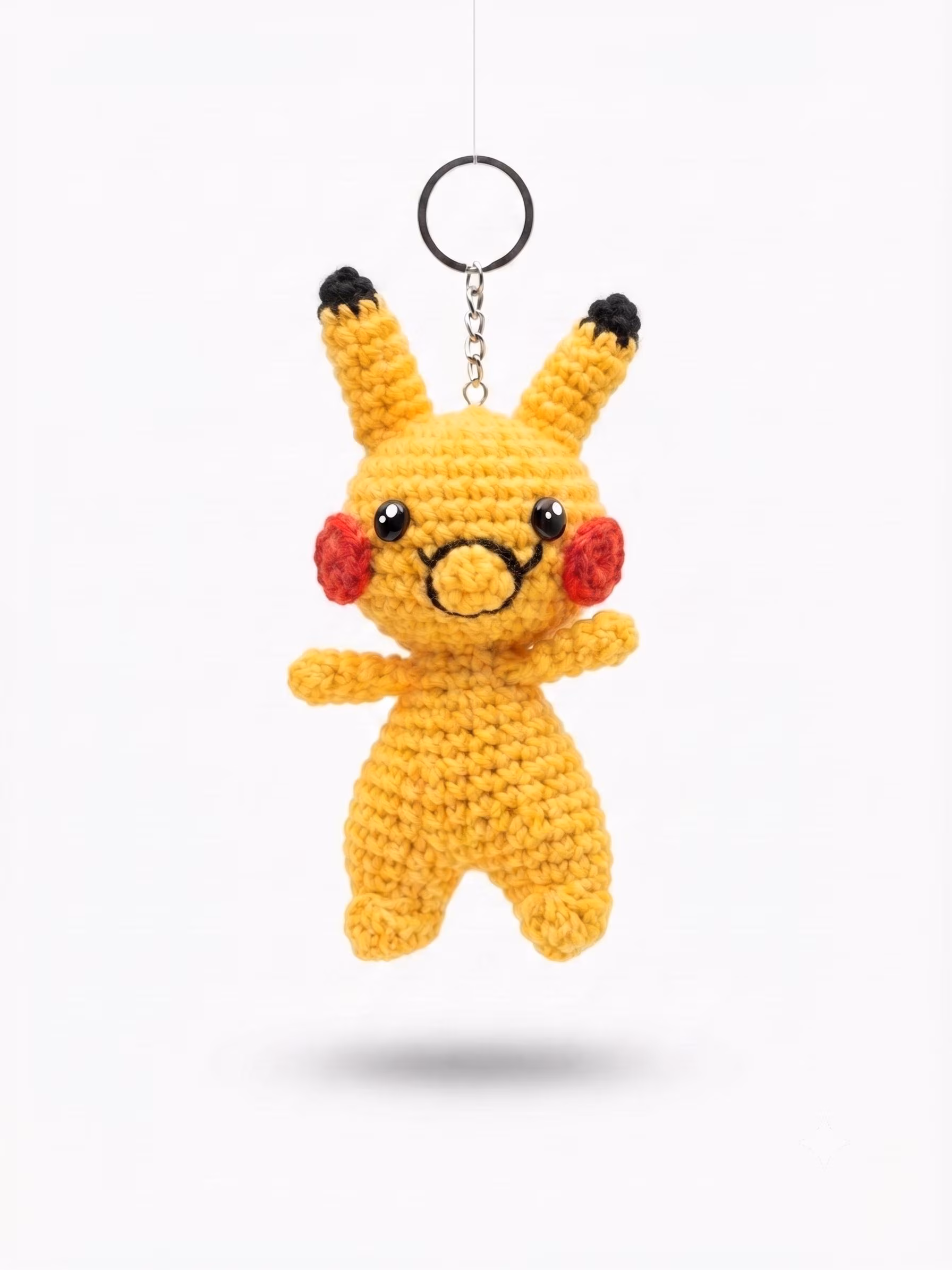 Handmade Amigurumi Keychains, Crochet Superhero and Pop Culture Figures, Durable Bag Accessory Spiderman Pikacu