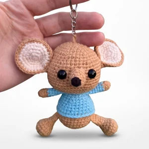 Handmade Crochet Animal Keychains Amigurumi Keyrings Backpack Accessories Rat