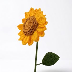 Crochet Sunflower Decor, Amigurumi Flower, Desk Plant, Knitted Artificial Flower, Everlasting Gift