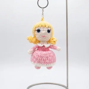 Crocheted Princess Keychain, Amigurumi Dolls Bag Charm Sleepy Beaty