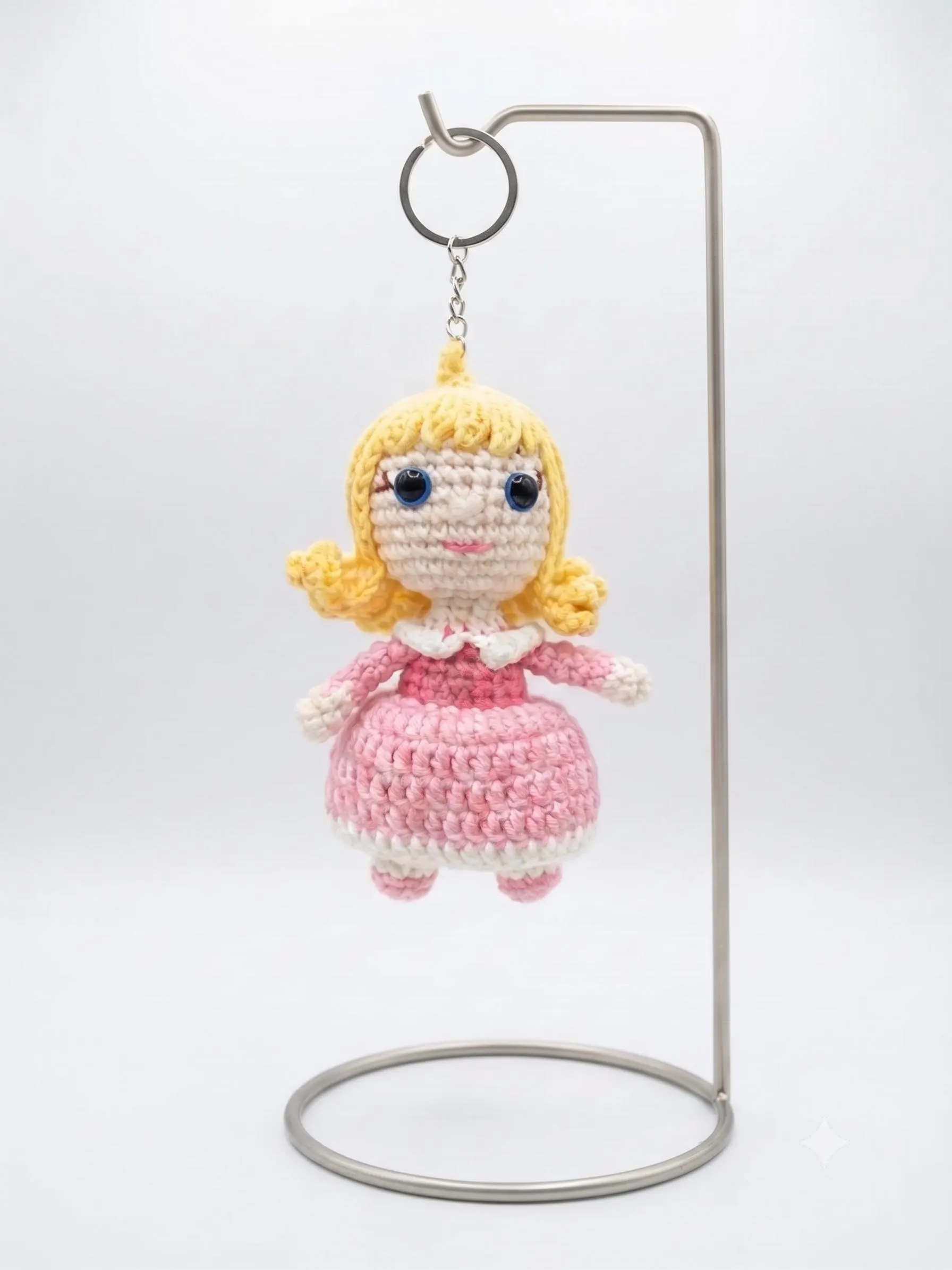 Crocheted Princess Keychain, Amigurumi Dolls Bag Charm Sleepy Beaty