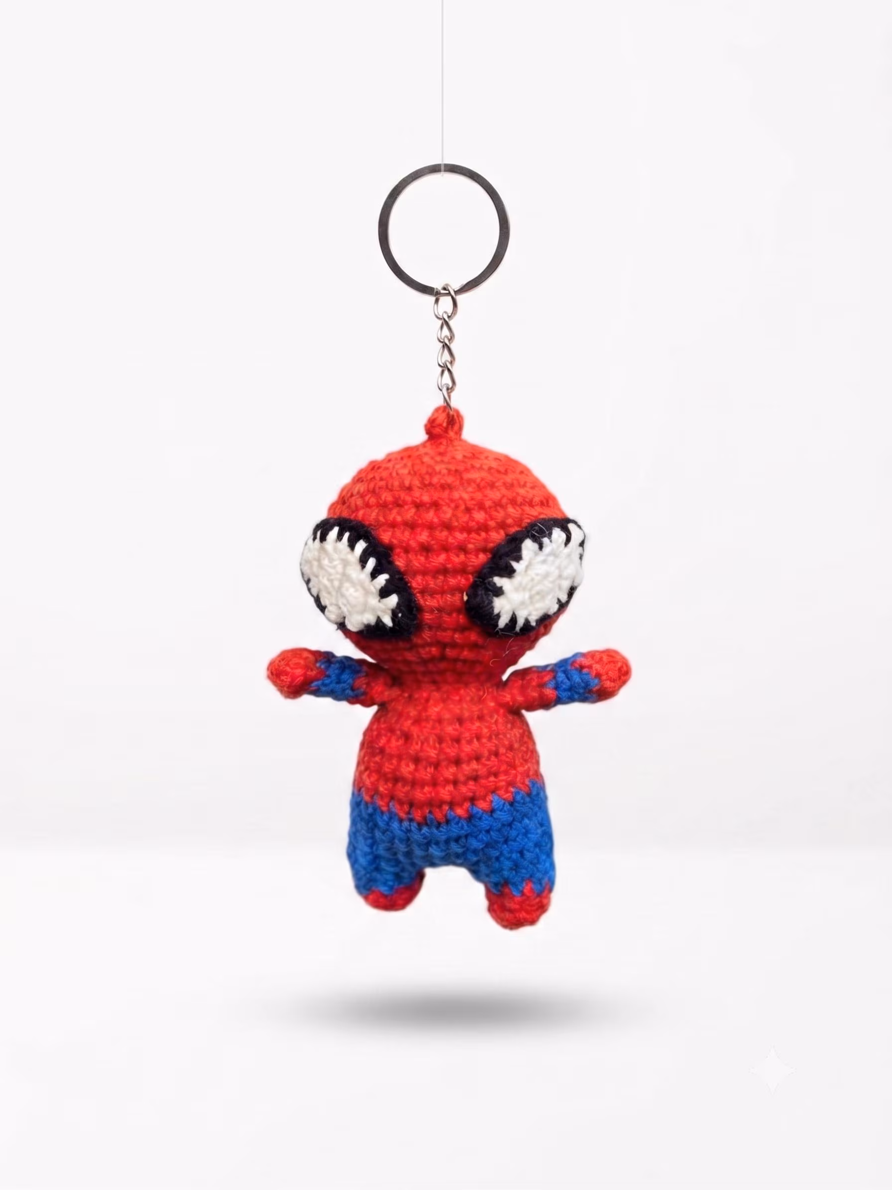 Handmade Amigurumi Keychains, Crochet Superhero and Pop Culture Figures, Durable Bag Accessory Spiderman