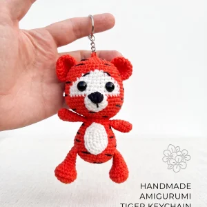 Handmade Crochet Animal Keychains Amigurumi Keyrings Backpack Accessories Tiger