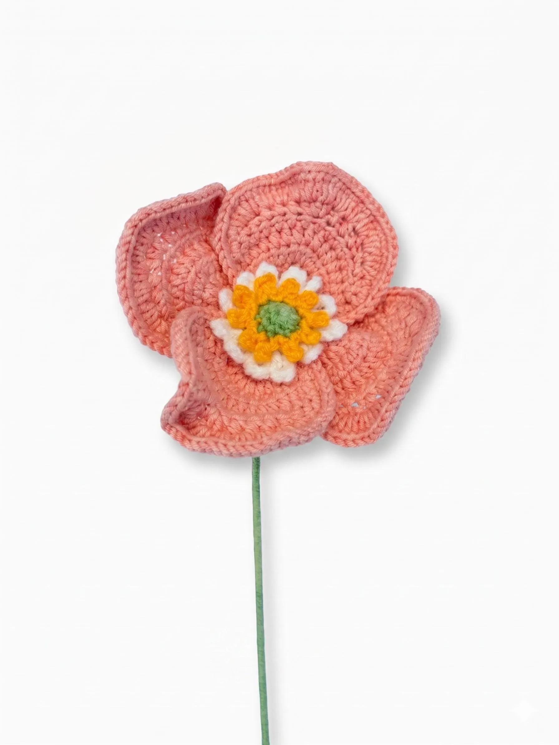 Crochet Red Rose Flower Decor, Handmade Knitted Amigurumi Desk Plant, Everlasting Gift type 33