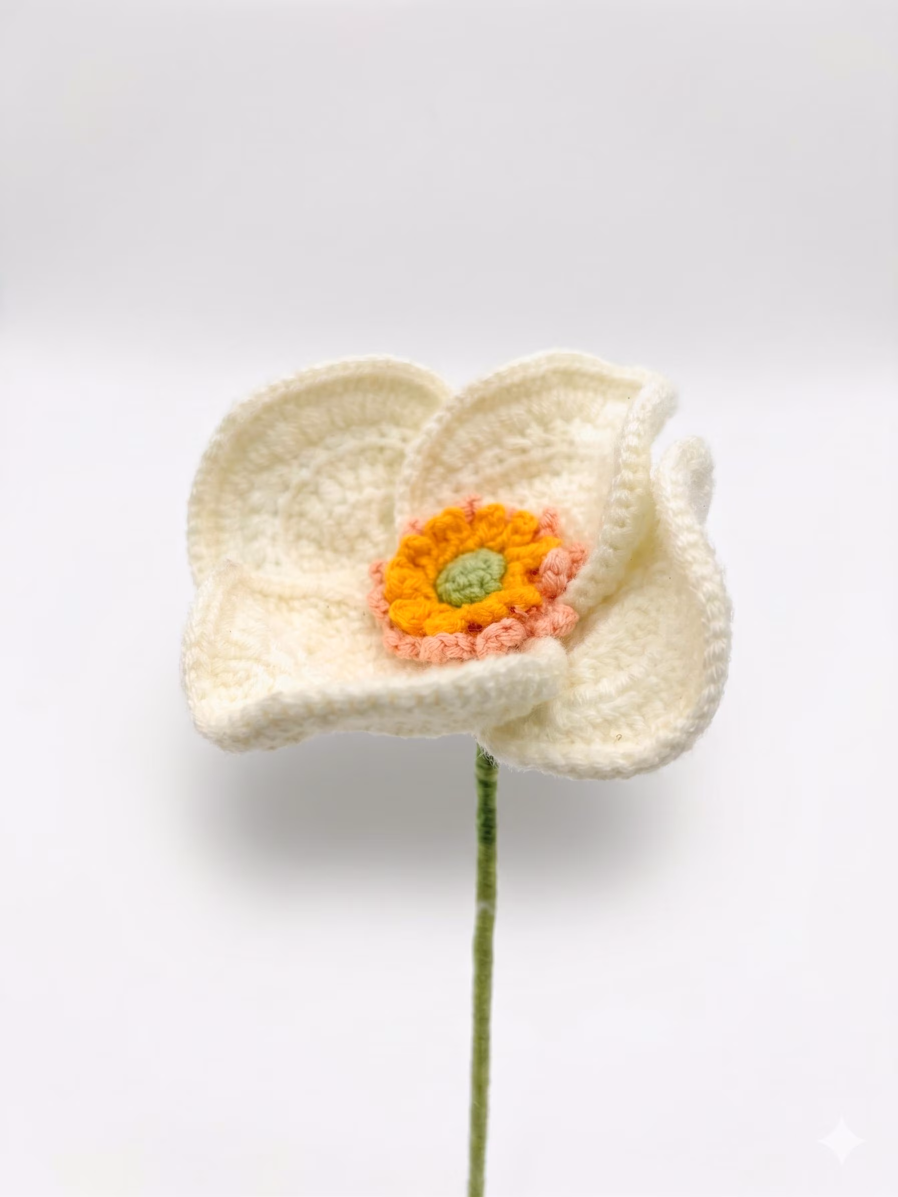 Crochet Red Rose Flower Decor, Handmade Knitted Amigurumi Desk Plant, Everlasting Gift type 55